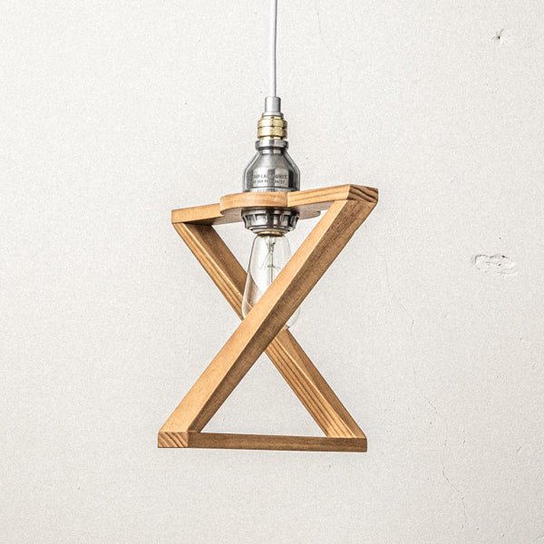AMP WOODEN SHADE LAMP DUO STD AL