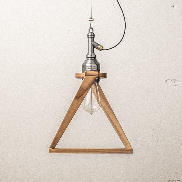 AMP WOODEN SHADE LAMP DUO WIRE AL