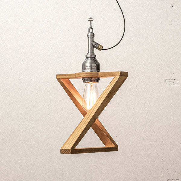 AMP WOODEN SHADE LAMP DUO WIRE AL
