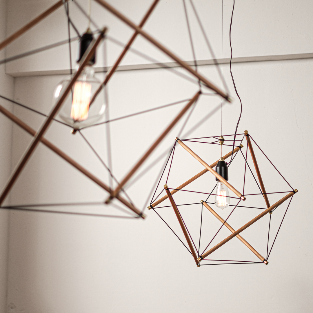 TENSEGRITY PENDANT LIGHT MEDIUM BK