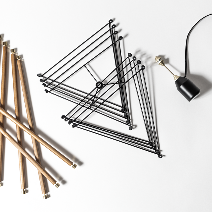 TENSEGRITY PENDANT LIGHT MEDIUM BK