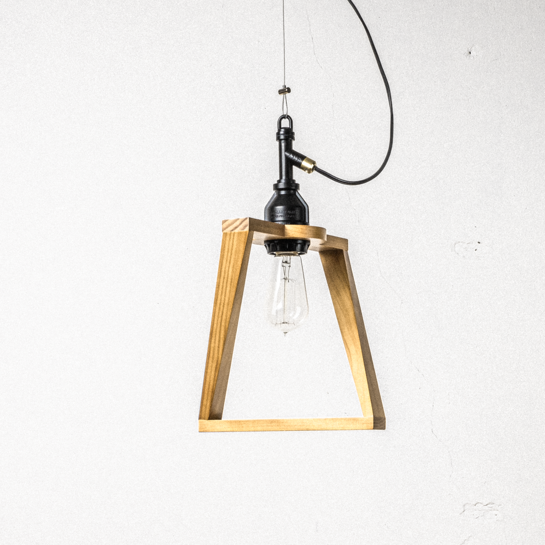 AMP WOODEN SHADE LAMP DUO WIRE BK