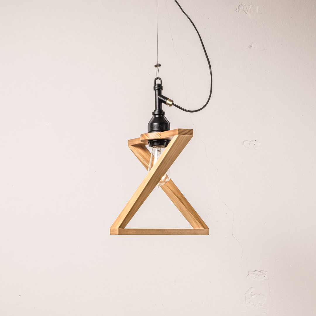 AMP WOODEN SHADE LAMP DUO WIRE BK