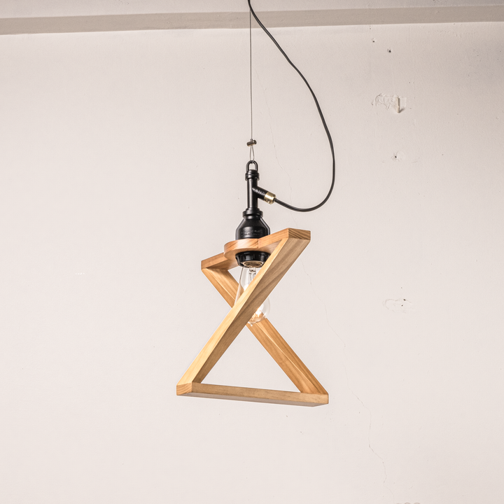 AMP WOODEN SHADE LAMP DUO WIRE BK