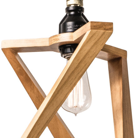 AMP WOODEN SHADE LAMP TRI STD BK
