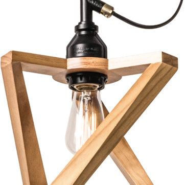 AMP WOODEN SHADE LAMP TRI WIRE BK