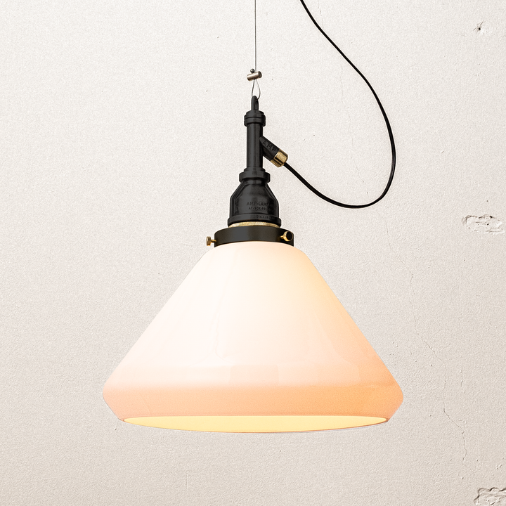 AMP GLASS LAMP LARGE WIRE BK