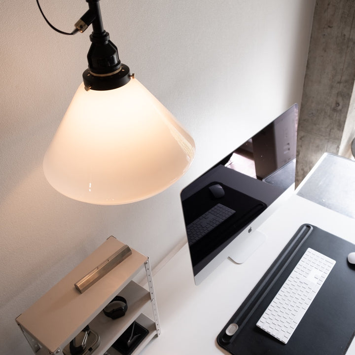 AMP GLASS LAMP LARGE WIRE BK